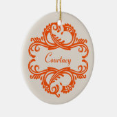 Oranje Chic Damask Ornament (Rechts)