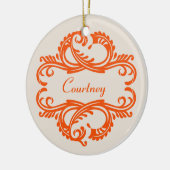 Oranje Chic Damask Ornament (Links)