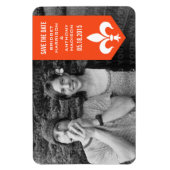 Oranje Chic Flourish Banner sparen de Magnet van d Magneet (Verticaal)