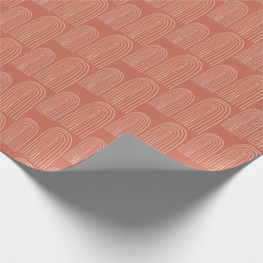 Oranje Chic Mid Mod Rainbow Cadeaupapier (Hoek)