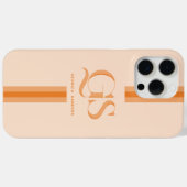 Oranje | Chic Strepen Monogram Case-Mate iPhone Case (Achterkant (horizontaal))