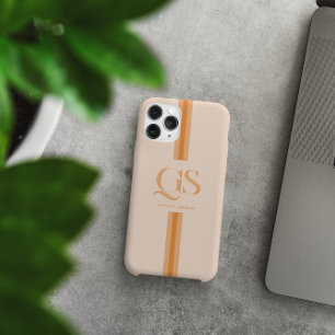 Oranje   Chic Strepen Monogram iPhone 15 Pro Max Hoesje