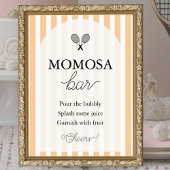 Oranje Chic Tennis Baby shower Momosa Bar Sign Poster