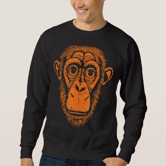 Oranje chimpansee Ape not Monkey Cute Chimp Trui (Voorkant)