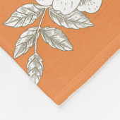 Oranje Chinoiserie Floral Monogram Fleece Deken (Hoek)