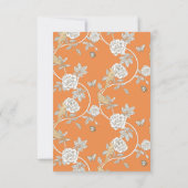 Oranje Chinoiserie Flowers Bedankkaart (Achterkant)