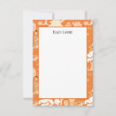 Oranje Chinoiserie Pagodas Bedankkaart (Voorkant)