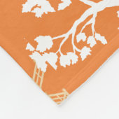 Oranje Chinoiserie Pagodas Monogram Fleece Deken (Hoek)