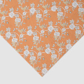 Oranje Chinoiserie Rozen Pattern Tissuepapier (Detail)