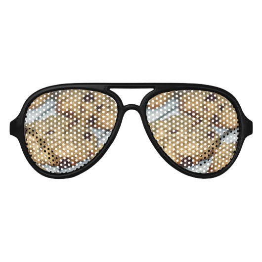 Oranje chocolade Chip Cookies Aviator Zonnebril (Voorkant)