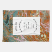 Oranje Christelijke keukenhanddoek met marmer (Horizontaal)