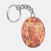 Oranje chrysant Sleutelhanger (Voorkant Links)