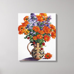 Oranje Chrysanthema Canvas Afdruk
