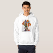 Oranje Chrysanthema Hoodie (Voorkant volledig)