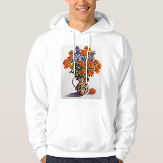 Oranje Chrysanthema Hoodie (Voorkant)