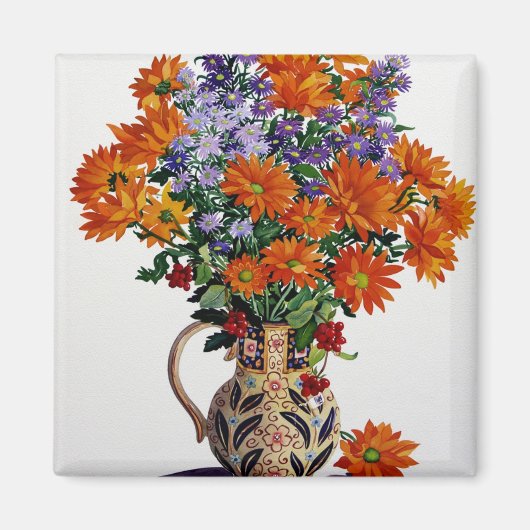 Oranje Chrysanthema Magneet (Voorkant)