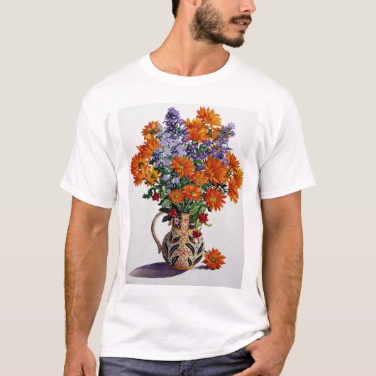 Oranje Chrysanthema T-shirt (Voorkant)
