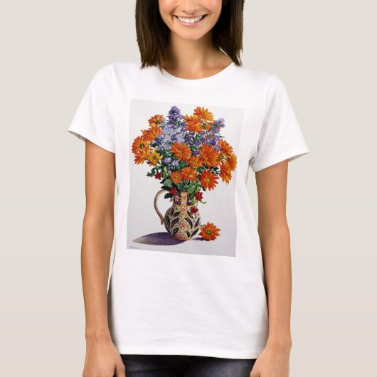 Oranje Chrysanthema T-shirt (Voorkant)