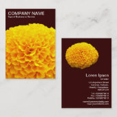 Oranje Chrysanthemum - Donkerbruin Visitekaartje (Voorkant / Achterkant)