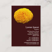 Oranje Chrysanthemum - Donkerbruin Visitekaartje (Achterkant)