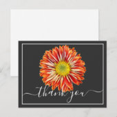 Oranje Chrysanthemum Grijze Achtergrond Dank Je Briefkaart (Voorkant / Achterkant)