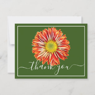 Oranje Chrysanthemum Groene Achtergrond Dank Je Briefkaart