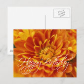 Oranje Chrysanthemum Happy Birthday Briefkaart (Voorkant / Achterkant)