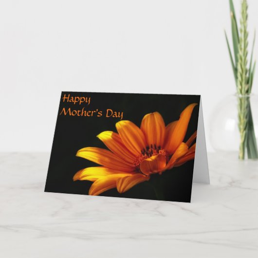 Oranje Chrysanthemum Moederdag Kaart (Voorkant)