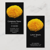 Oranje Chrysanthemum - Zwart Visitekaartje (Voorkant / Achterkant)