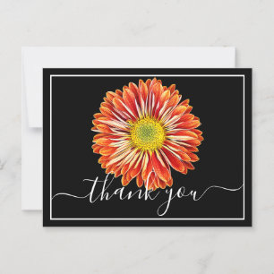 Oranje Chrysanthemum Zwarte Achtergrond Dank Je Briefkaart