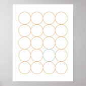 Oranje Circle Star Mid Century Modern Poster (Voorkant)