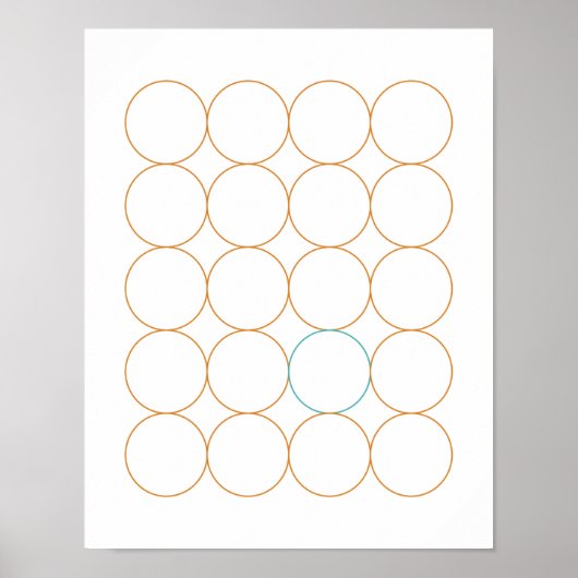 Oranje Circle Star Mid Century Modern Poster (Voorkant)