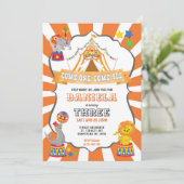 Oranje Circus Kermis Verjaardag Kaart (Staand voorkant)
