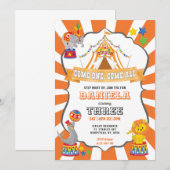 Oranje Circus Kermis Verjaardag Kaart (Voorkant / Achterkant)
