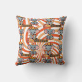 Oranje Circus Olifant Print Kussen (Achterkant)