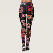 Oranje cirkel abstracte leggings (Achterkant)