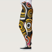Oranje cirkel abstracte leggings (Links)