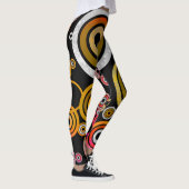 Oranje cirkel abstracte leggings (Rechts)