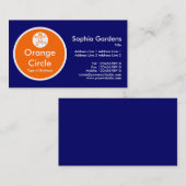 Oranje cirkel - donkerblauw visitekaartje (Voorkant / Achterkant)