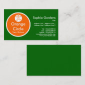 Oranje cirkel - groen visitekaartje (Voorkant / Achterkant)