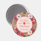 Oranje cirkel met een moderne Chinese bruiloft Magneet (Voorkant / Achterkant)