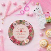 Oranje cirkel met een moderne Chinese bruiloft Papieren Bordje (Feest)