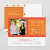 Oranje cirkel Save the Date Kaart (Voorkant / Achterkant)
