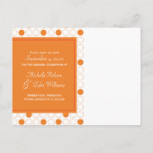 Oranje cirkel Save the Date Kaart (Achterkant)