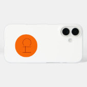 Oranje cirkel witte monogram Case-Mate iPhone case (Achterkant (horizontaal))