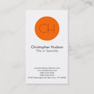 Oranje Cirkel Witte Monogram Visitekaartje