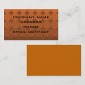 oranje cirkeldiamant abstract retro voelen visitekaartje (Voorkant / Achterkant)