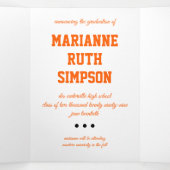 Oranje cirkels 5-Foto Afstuderen Drieluik Uitnodiging (Binnenkant midden)