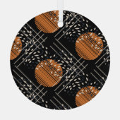 Oranje Cirkels Abstract  Patroon Glas Ornament (Achterkant)