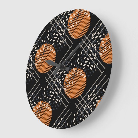 Oranje Cirkels Abstract  Patroon Grote Klok (Hoek)